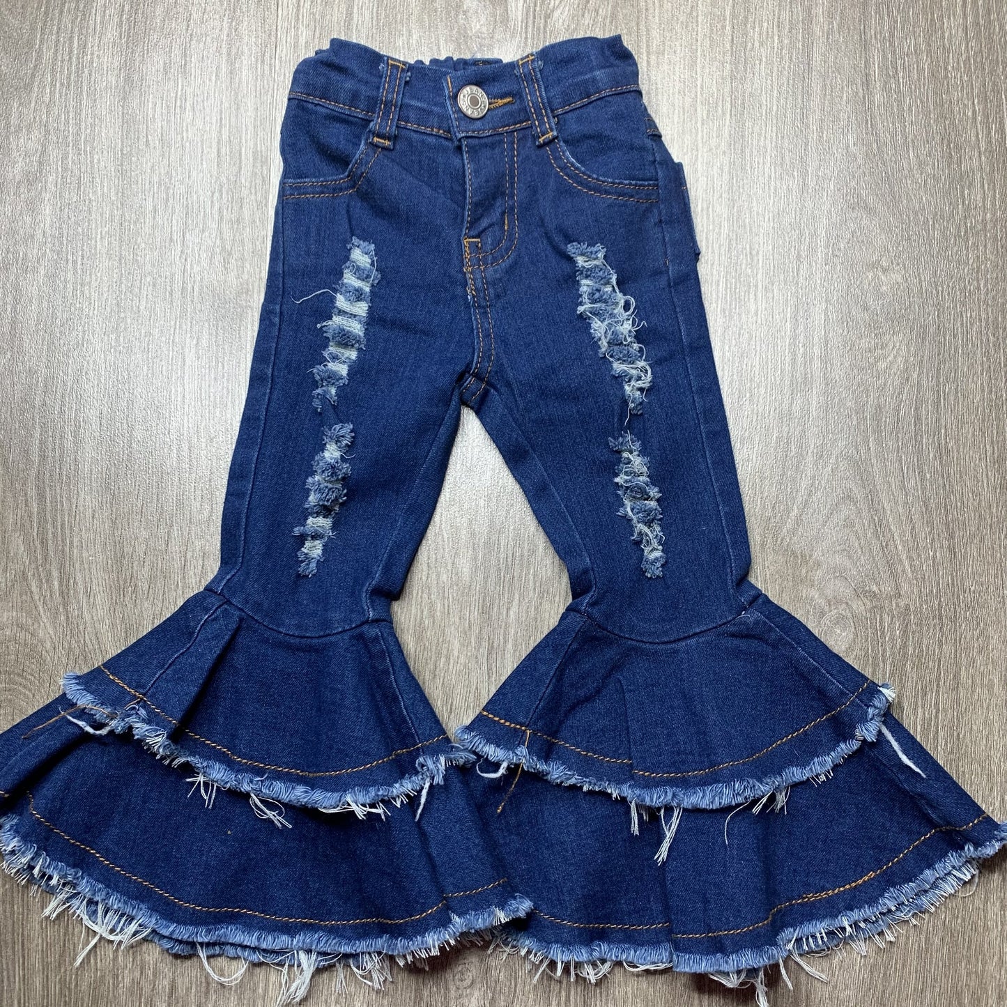 Double denim distressed Bells