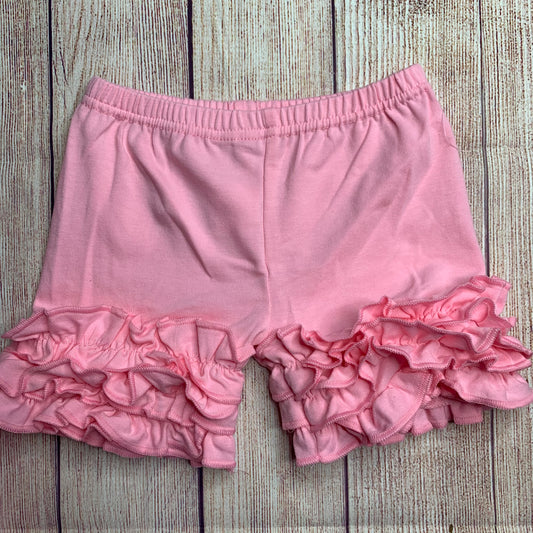 Pale pink ruffle shorts