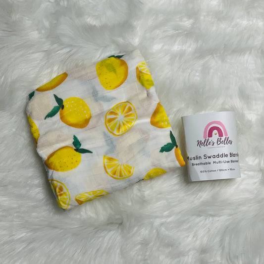 Lemons muslin blanket