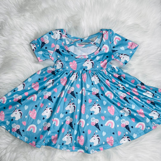 Valentines unicorn twirl dress