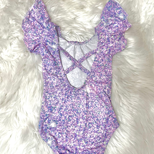 Faux lavender glitter leo