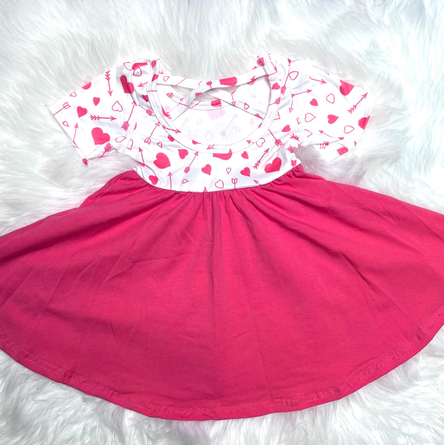 Pink hearts and arrows twirl dress