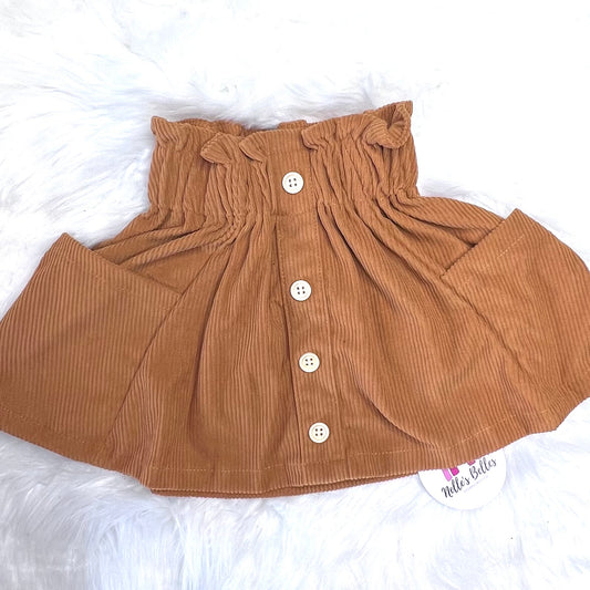 Mustard yellow corduroy pocket skirt