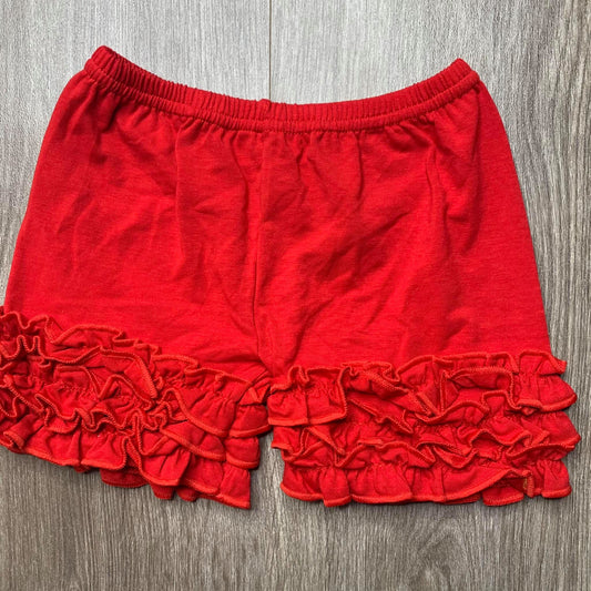 Red ruffle shorts